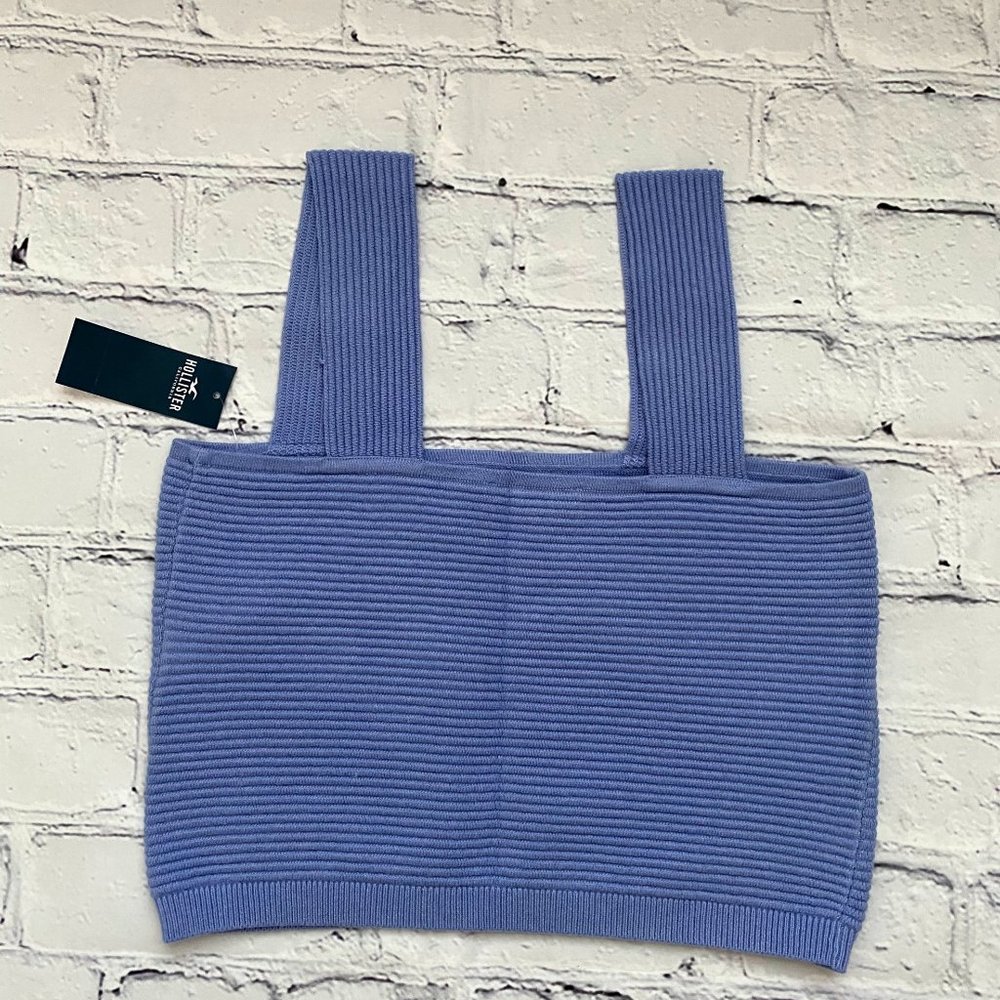 Hollister Ribbed Square-Neck Crop Tank - Picture 2 of 8